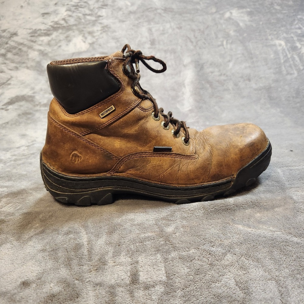 Wolverine Boots Mens 9.5 Brown Leather Durbin Waterproof‎ 6" Work Steel Toe EH